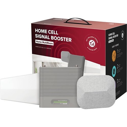 weBoost 470144 Home Multi-Room Cellular Signal Booster Kit, 75 Ohms, F-Female