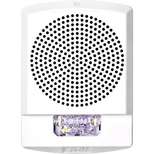 Eaton ELSPSTW-AL Eluxa LED High Fidelity Speaker Strobe, White, Wall, 24VDC, 15/30/75/110/135/185CD, ALERT