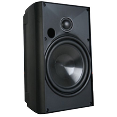 PROFICIENT AW400BLK Outdoor Speaker with 4" Polypropylene Woofer and 3/4" Supernil Soft-Dome Tweeter, Pair, Black