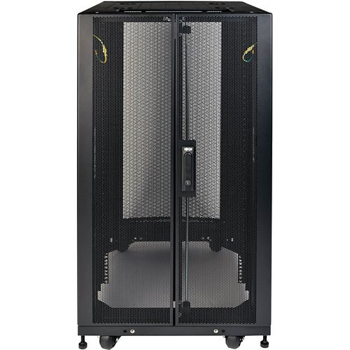 Tripp Lite SR25UBSD3 SmartRack Shallow-Depth Half-Height Rack Enclosure with Doors, Side Panels and Heavy-Duty Casters, 27" (68.5cm), 3000lb (1360.8kg), 25U