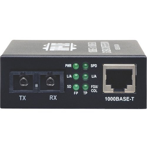 Tripp Lite N785-001-SC-MM Gigabit Multimode Fiber to Ethernet Media Converter, 10/100/1000 SC, 1804.45' (550 m), 850 nm