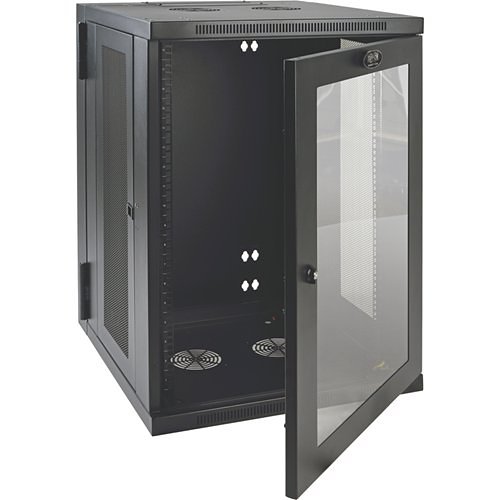 Tripp Lite SRW18USG SmartRack Low-Profile Switch-Depth Wall Mount Half-Height Rack Enclosure with Clear Acrylic Window and Hinged Back, 20.5" (52cm), 250lb (113.4kg), 18U