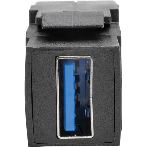 Tripp Lite U325-001-KPA-BK 1' USB 3.0 Keystone Panel Mount Coupler Cable F/F Angled Connector, All-in-One, Black