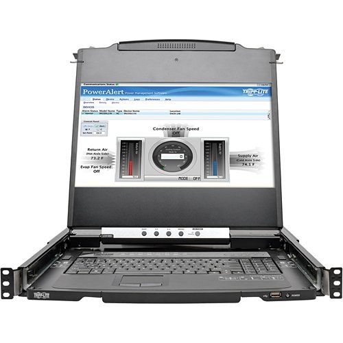 Tripp Lite B030-008-17-IP NetDirector 8-Port 1U Rack-Mount Console HDMI KVM Switch with 17" LCD and IP Remote Access, Dual Rail