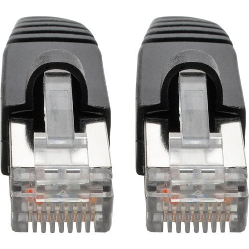 Tripp Lite N262-001-BK CAT6A 10G Shielded Snagless Patch Cable, STP, PoE, RJ45 M/M, 1' (30.5cm), Black