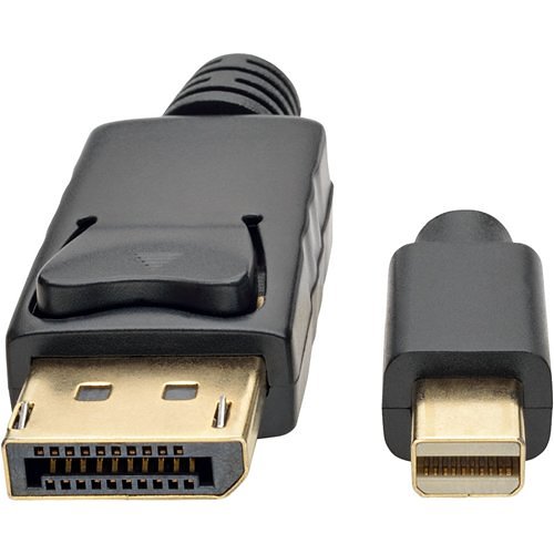 Tripp Lite P583-003-BK Mini DisplayPort to DisplayPort Adapter Cable with Latching Connectors, 3' (0.9m), 4K at 60Hz, M/M, Black