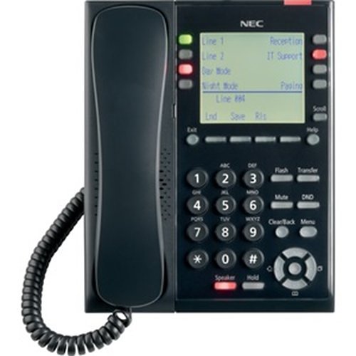 NEC SL2100 8-Button Self-Labeling IP Phone, BE117453, Black