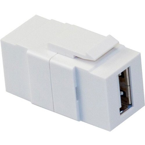 Leviton USB Feedthrough QuickPort Connector, White Housing