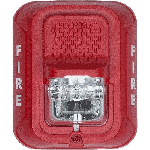 System Sensor SRL L-Series, Red, Wall-Mounted, Clear Lens, Strobe Marked "FIRE"
