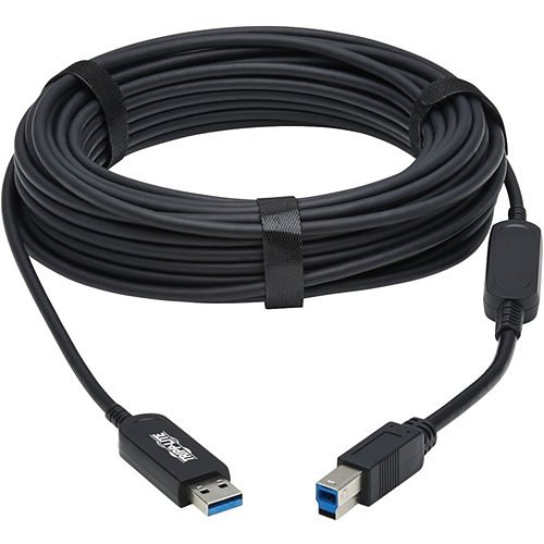 Tripp Lite U328f-20m USB 3.2 Gen 1 Fiber Active Optical Cable, M/M, Black, 20 M (66 Ft.)