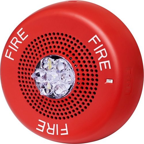 Eaton ELFHSRC Eluxa LED Low Frequency Horn Strobe, Red, Ceiling, 24V, 110/177CD, FIRE