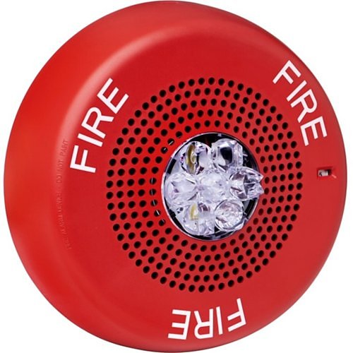 Eaton ELSPSTRC Eluxa LED High Fidelity Speaker Strobe, Red, Ceiling, 24VDC, 15/30/75/110/150/177CD, FIRE