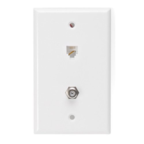 Leviton 2 Port Phone & Coaxial Faceplate