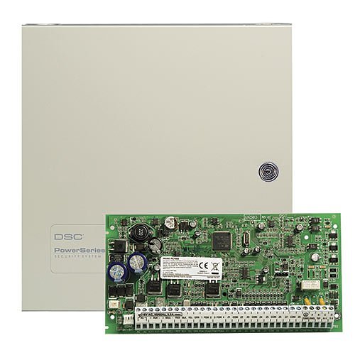 DSC PC1864NKC PowerSeries PC1864 8-64 Zone Hybrid Wireless Control Panel in Large Cabinet