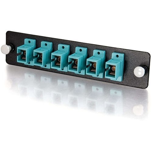 Quiktron APL-QTR-S350L Q-Series Fiber Optic Adapter Panels, PB Insert, 6-Strand, Aqua