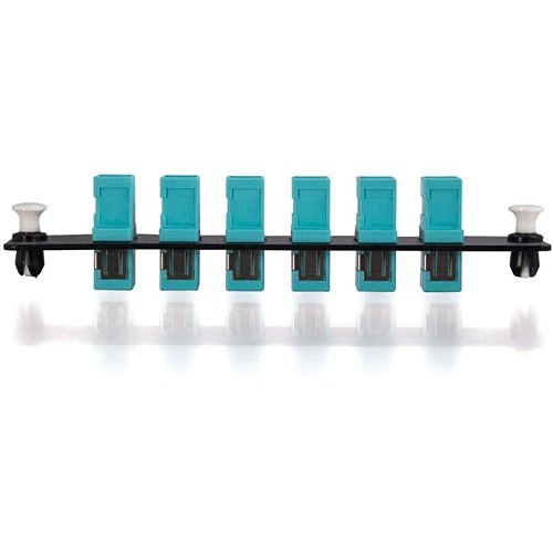 Quiktron APL-QTR-S350L Q-Series Fiber Optic Adapter Panels, PB Insert, 6-Strand, Aqua