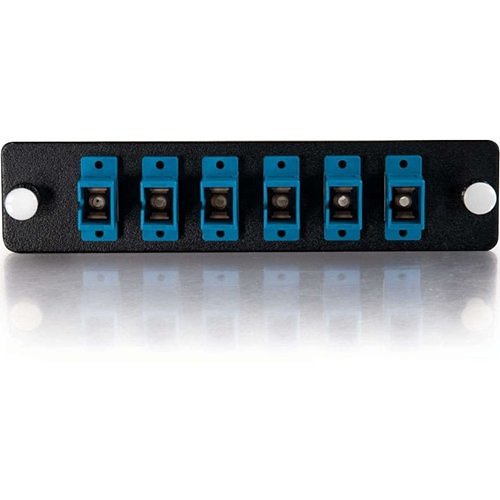 Quiktron APL-QTR-S3S Q-Series Fiber Optic Adapter Panels, Zirconia Insert, 6-Strand, Blue