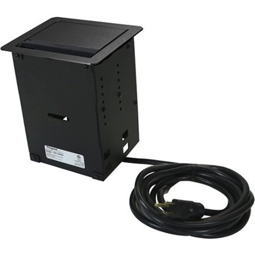 Wiremold TB672AUBK InteGreat A/V Table Box with USB, Cord Ended, Black