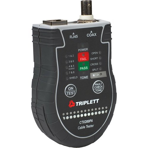 Triplett CTX200PA RJ45 & COAX and Inductive Probe, Traces Wire Types and Performs TI1568 Tests