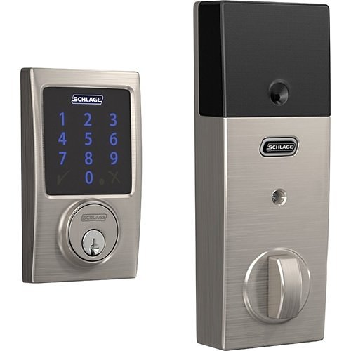 Schlage Connect Smart Deadbolt with Alarm with Century Trim, Z-wave Enabled