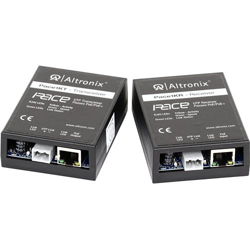 Altronix PACE1KRT Long-Range Single-Pair Ethernet Adapter Kit, 10Mbps, Passes PoE/PoE+