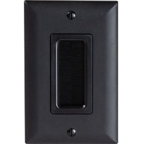 On-Q WP1014BKV1 Cable Access Wall Plate Black