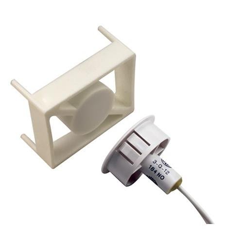 GRI GI-E184MC12W 184 Series 1" Recessed Steel Door Switch Set with MC-180 Door Channel Magnet, Standard Gap, 10W, 200VDC, 0.40 Amp, Closed, N/O, A, White