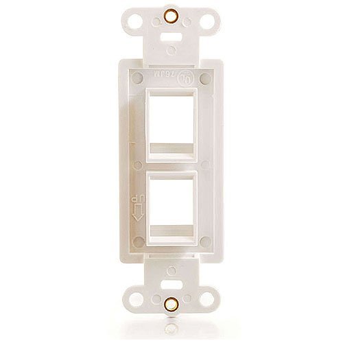 C2G CG03721Two Port Keystone Wall Plate, White