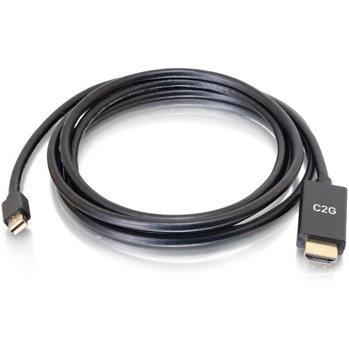 C2G CG54437 Mini DisplayPort Male to HDMI Male Passive Adapter Cable, 4K 30Hz, 10' (3m)