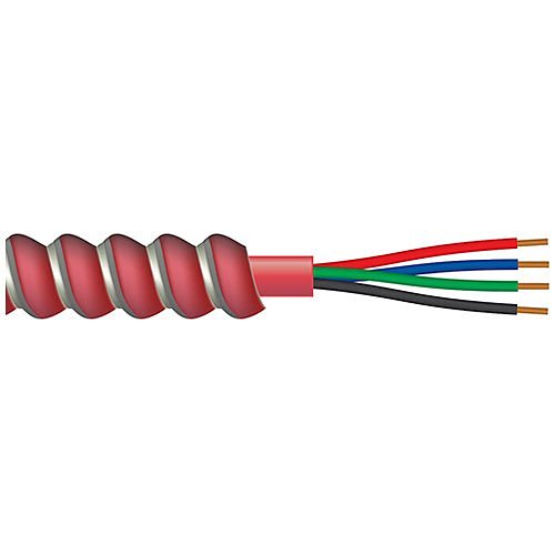 Componetics 334-0516-5 16/5 Solid Unshielded Bare Copper Armoured Fire Alarm Cable, 5' (150m), Red