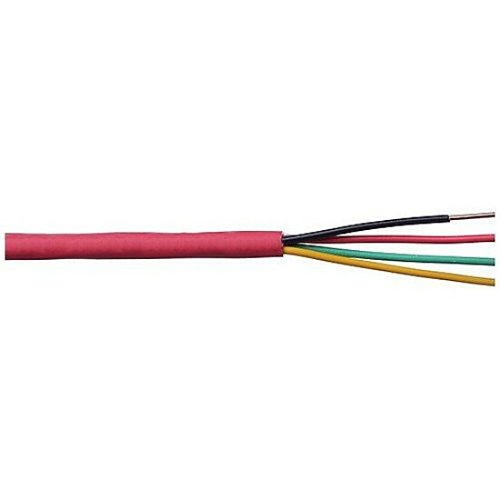 Componetics Z0422DB 22/4 Solid Stranded Unshielded Bare Copper Riser Cable, 1000' (304.8m), Reel, Red
