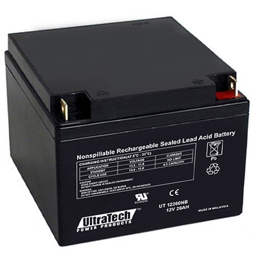 UltraTech IM-12260NB 12V, 26.0 Ah SLA Battery, NB Terminal