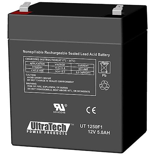 UltraTech IM-1240 12V, 4.0 Ah SLA Battery, F1 Terminal