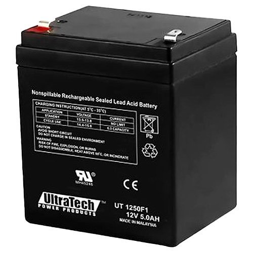 UltraTech IM-1250F1 12V, 5Ah SLA Battery, F1 Terminal (Replaces IM