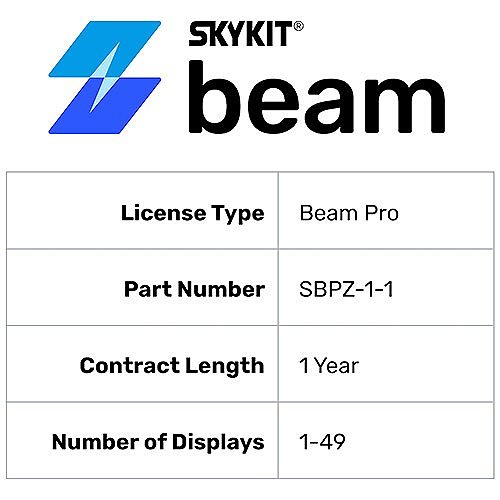 Skykit SBPZ-1-1 Beam Pro License, 1-49 Displays, 1Year