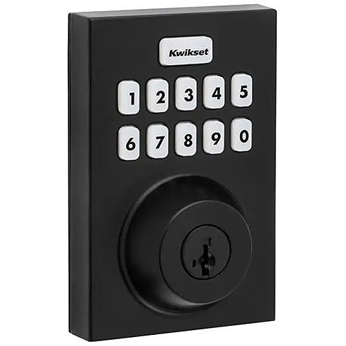 Kwikset HC620 CNT ZW700 Home Connect 620 Contemporary Keypad Connected Smart Lock with Z-Wave Technology, Matte Black