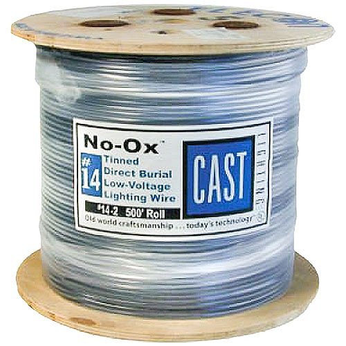 CAST PLW102500 NO-OX 10/2 Stranded Lighting Cable, Marine Grade, Tin Coated, Low Voltage Perimeter, Sunlight Resistant, Direct Burial, 500' (152.4m) Reel, Black