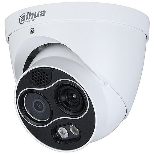 Dahua DHI-TPC-DF1241-B7F8-S2 Hybrid Thermal Turret IP Camera, 7mm Thermal Lens, 8mm Visible-Light Lens