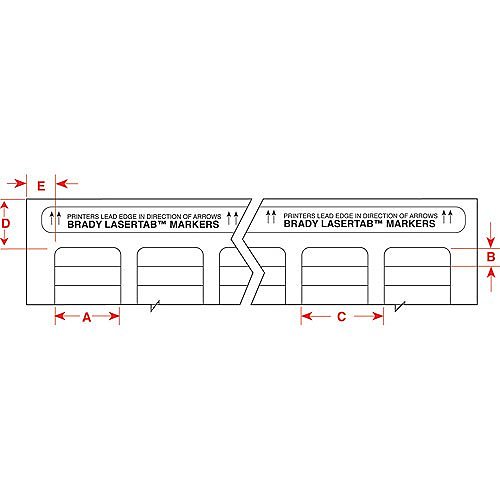 Brady LAT-7-773-10 LaserTab Metallized Polyester Labels, 0.5"H x 1" W Label Size, Silver, Matte Finish