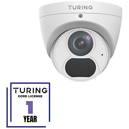 Turing TP-MED4M28-1Y CORE AI VSaaS License-Enabled 4MP Low Light Turret IP Camera, 2.8mm Fixed Lens