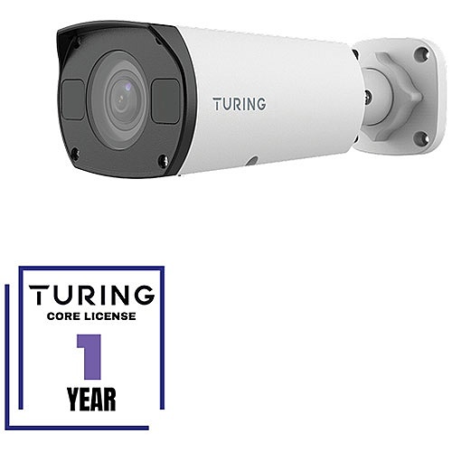 Turing TP-MMB8AV2-1Y CORE AI VSaaS License-Enabled 8MP Low Light  Turret IP Camera, 2.8-12mm Motorized Varifocal Lens