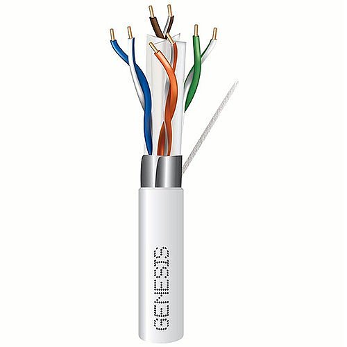 Genesis 53931001 CAT6A Plenum Cable, 23/4 Solid BC, U, UTP, CMP, FT6, 1000' (304.8m) Reel, White