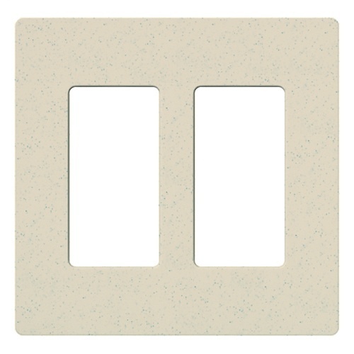 Lutron SC-2-LS Satin Colors 2-Socket Faceplate, Limestone