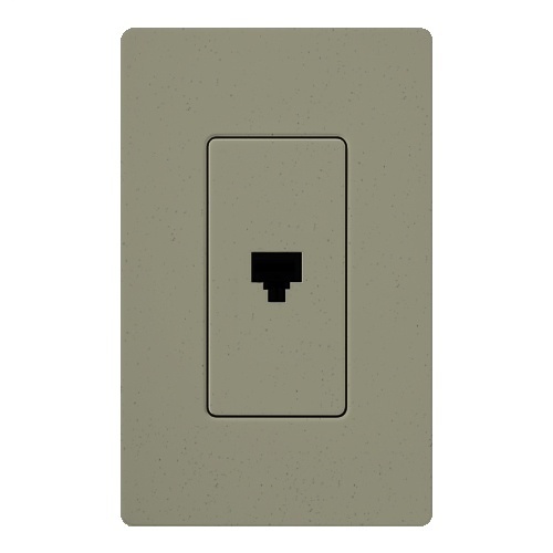 Lutron SC-PJ-GB Satin Colors 1-Socket Telephone Faceplate, Greenbriar