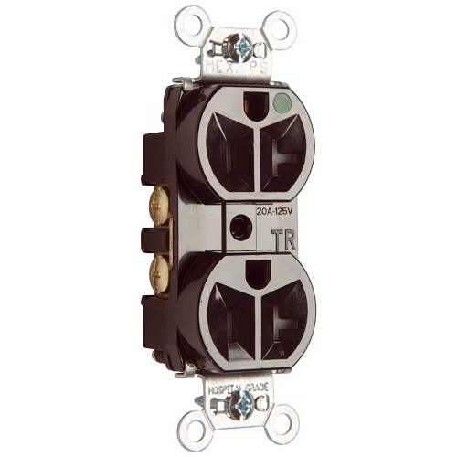 OnQ TR8300H Compact HighGrade Duplex Receptacle, 20A, 125V, Brown