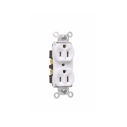 OnQ 5262W Duplex Power Outlet, 15A, 125V, White