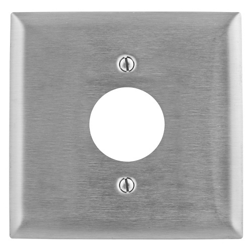Hubbell SS749 Wallplate, 2Gang, 1.60" Opening, Stainless Steel
