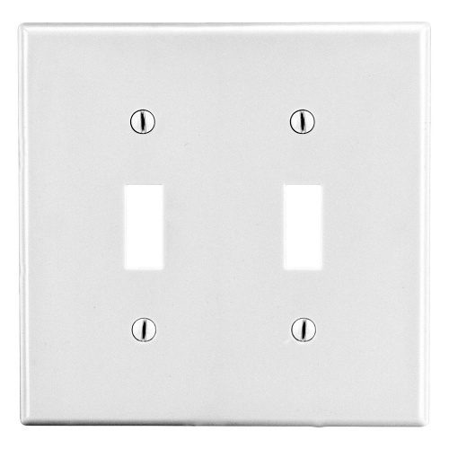 Hubbell PJ2W 2-Gang Wall Plate, White