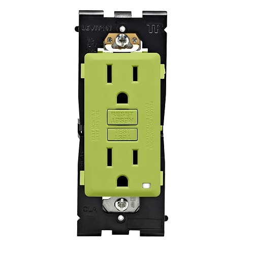 Leviton RGF15-WB GFCI-Steckdose Mit Selbsttest, 15A, In Walnuss-Optik - Manipulationssicher & Farbwechselbar