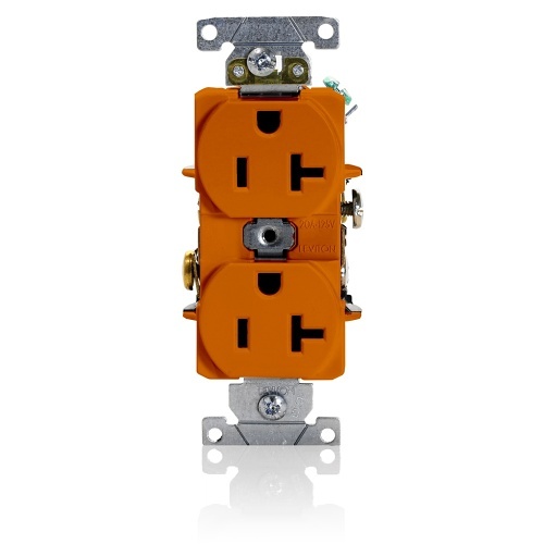 Leviton 5362-SO 20A Duplex Receptacle / Outlet, Industrial Grade, Self ...